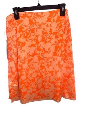 Mini Skirt in Bright Orange Floral Reversable